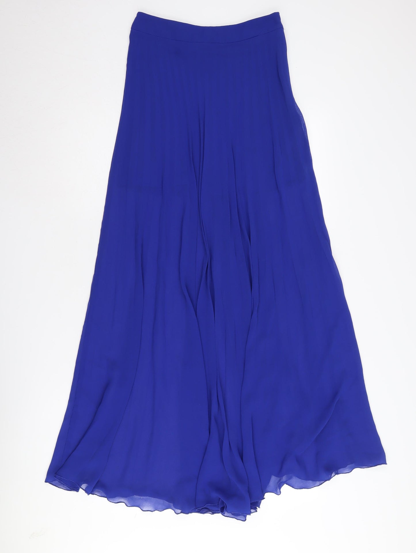River Island Women's Blue Pleated Long Skirt Size 8