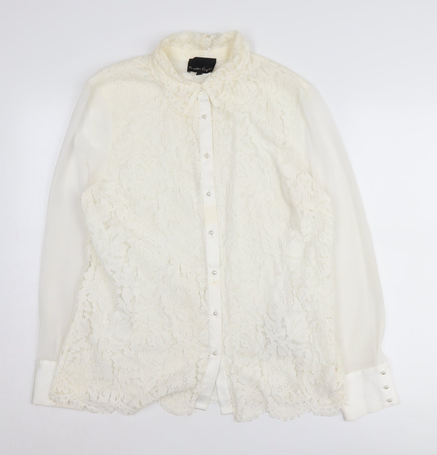 Phase Eight Women’s Ivory Lace Tunic Blouse Size 14
