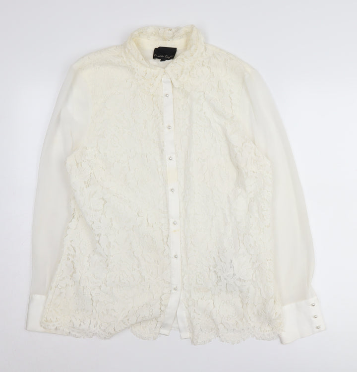 Phase Eight Women’s Ivory Lace Tunic Blouse Size 14