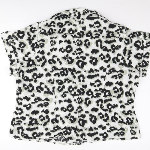 Marks and Spencer Women's Multicoloured Animal Print Button-Up Shirt