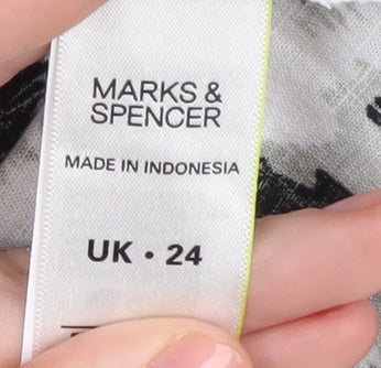 Marks and Spencer Women's Multicoloured Animal Print Button-Up Shirt