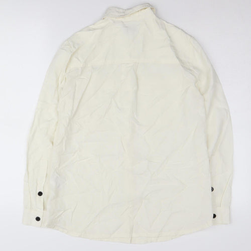 Warehouse Women's White Button-Up Shirt Size 8