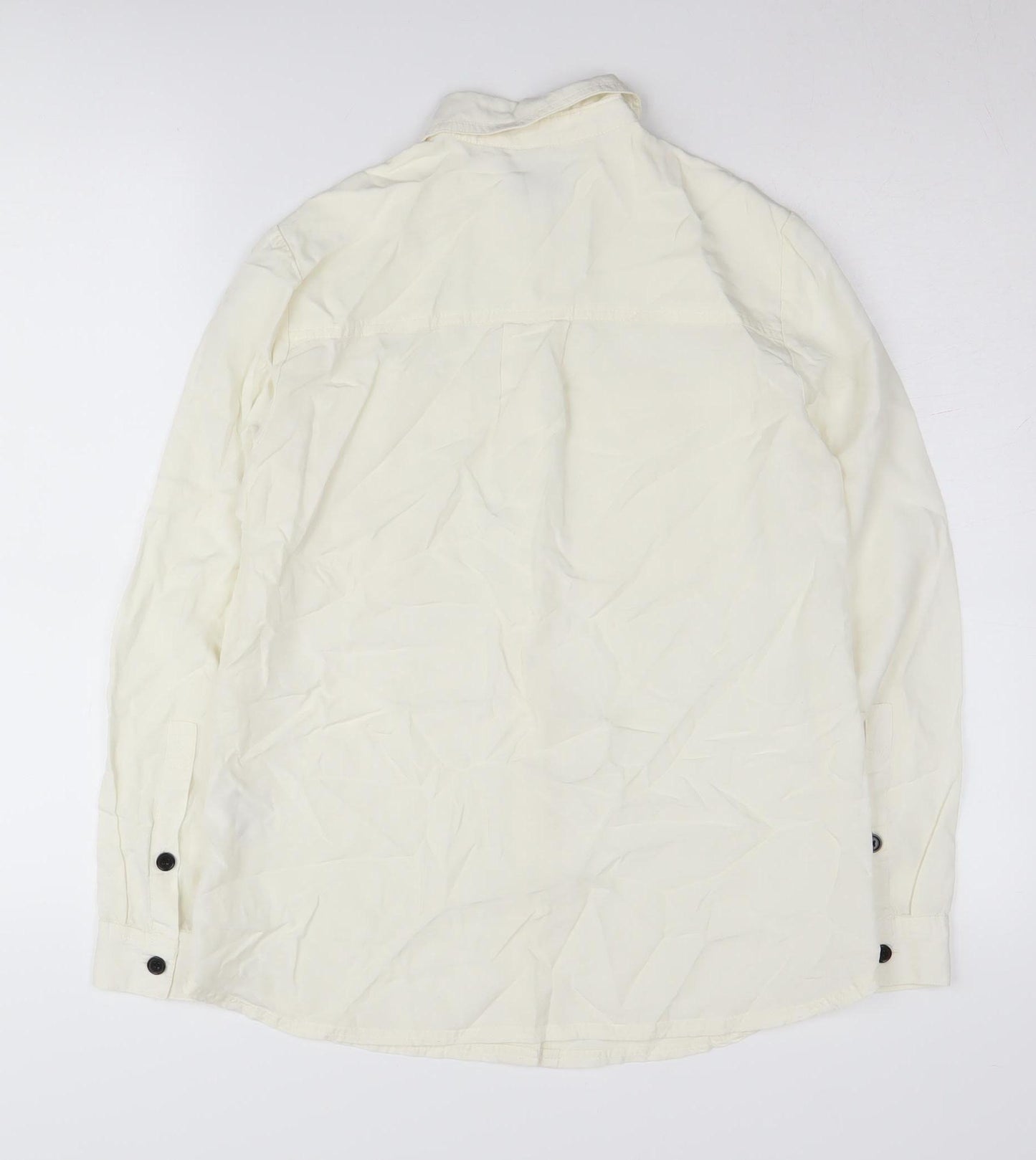Warehouse Women's White Button-Up Shirt Size 8