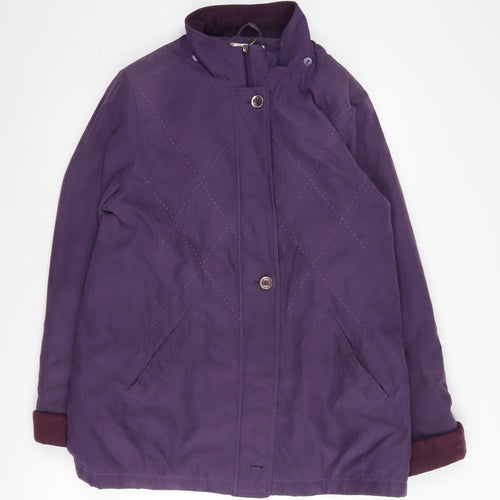 EWM Women's Purple Size 12 Basic Coat - Lined & Button Style