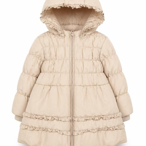 Mintini Baby Beige Hooded Puffer Coat 36M Unisex Winter