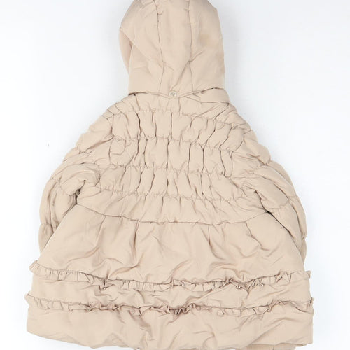 Mintini Baby Beige Hooded Puffer Coat 36M Unisex Winter
