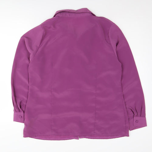 Damart Women's Purple Ruffle Blouse UK Size 18