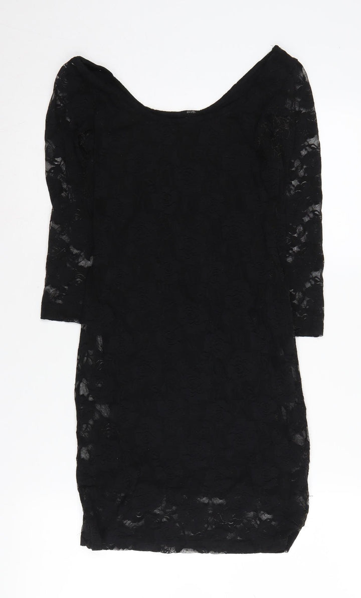 H&M Women's Black Lace Bodycon Dress Size 6