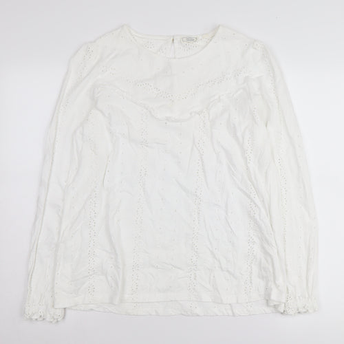Fat Face Women's White Tunic Blouse Size 10