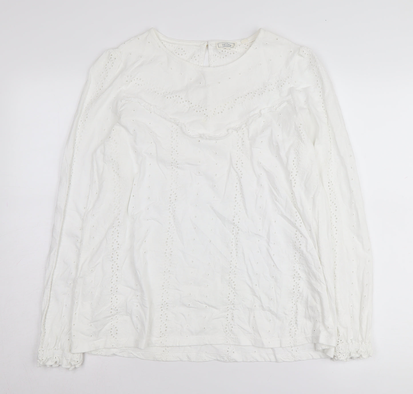 Fat Face Women's White Tunic Blouse Size 10