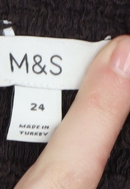 Marks and Spencer Women's Brown Pencil Skirt Size 24