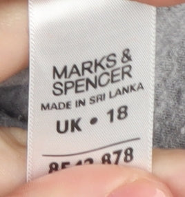 Marks and Spencer Women's Grey Basic Fleece Jacket Size 18