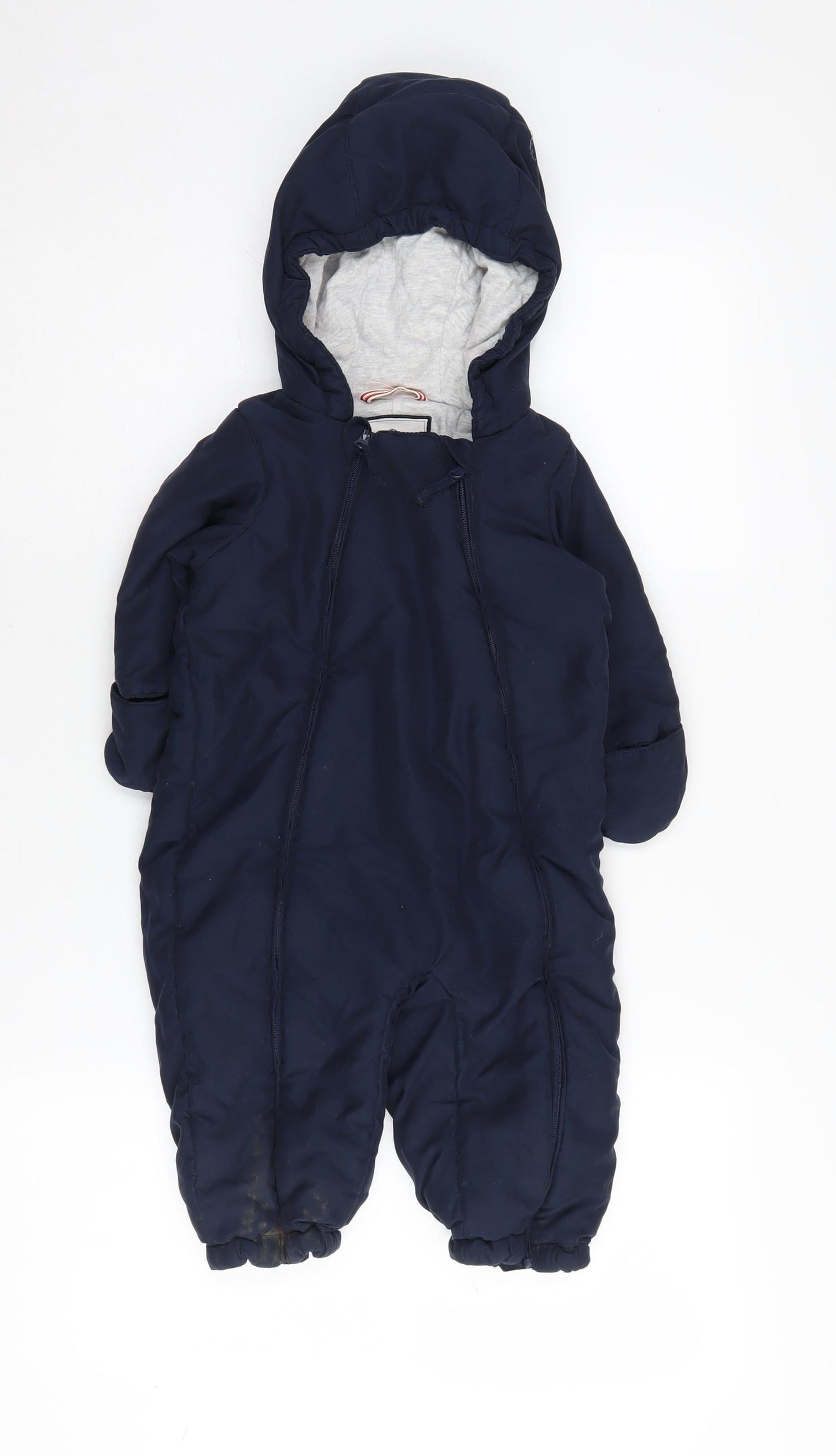 Petit Bateau Blue Baby Snowsuit 18 Months Waterproof Hooded