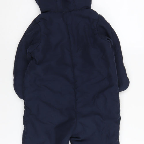 Petit Bateau Blue Baby Snowsuit 18 Months Waterproof Hooded