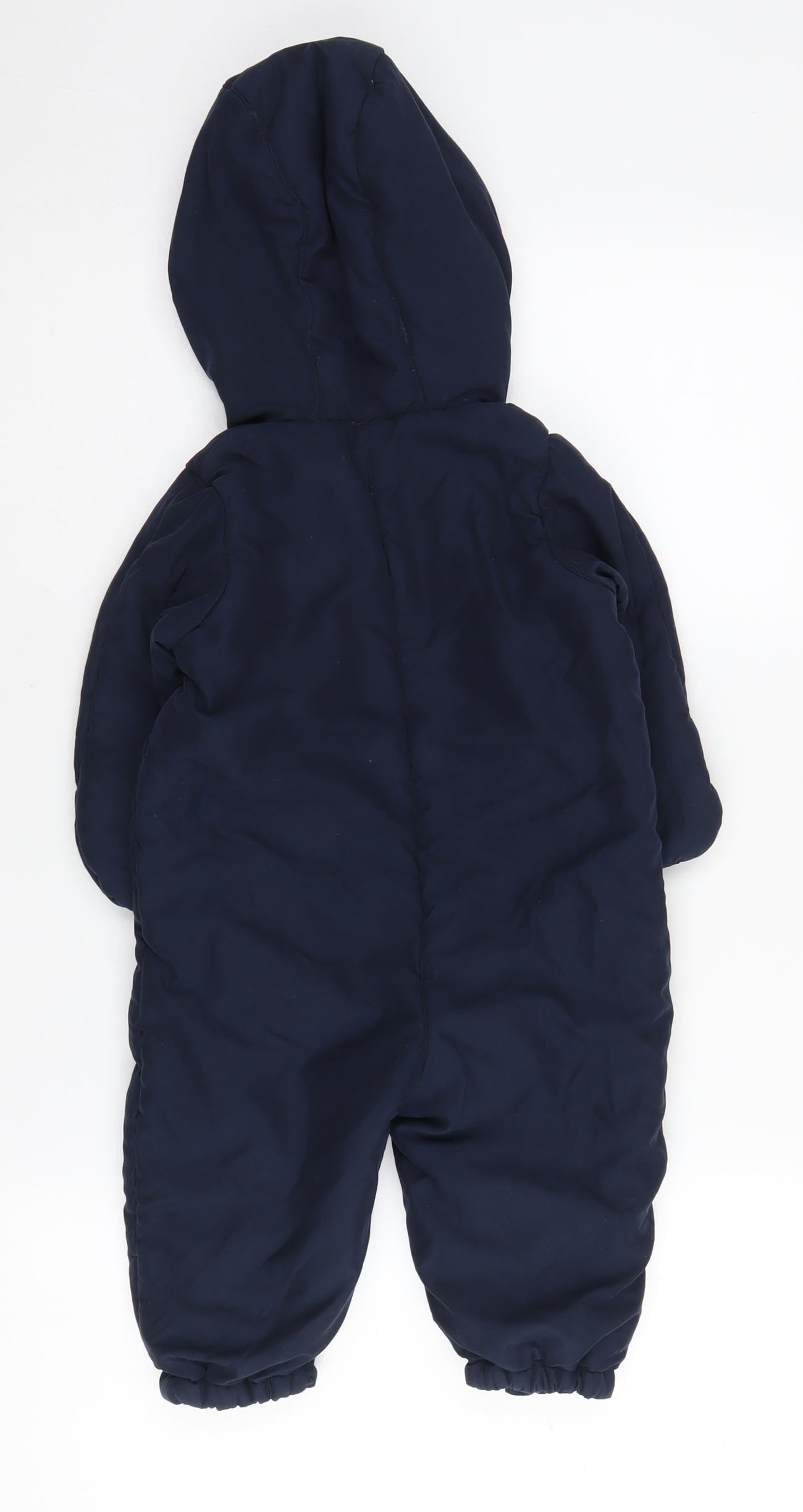 Petit Bateau Blue Baby Snowsuit 18 Months Waterproof Hooded