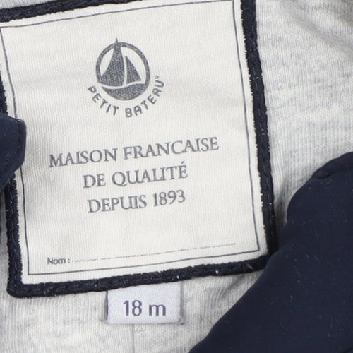 Petit Bateau Blue Baby Snowsuit 18 Months Waterproof Hooded