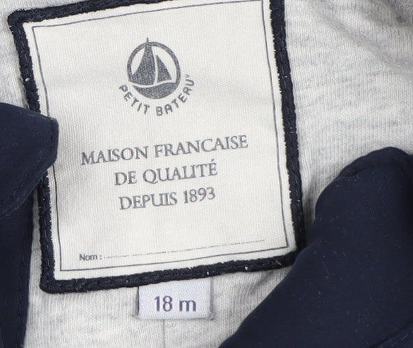 Petit Bateau Blue Baby Snowsuit 18 Months Waterproof Hooded