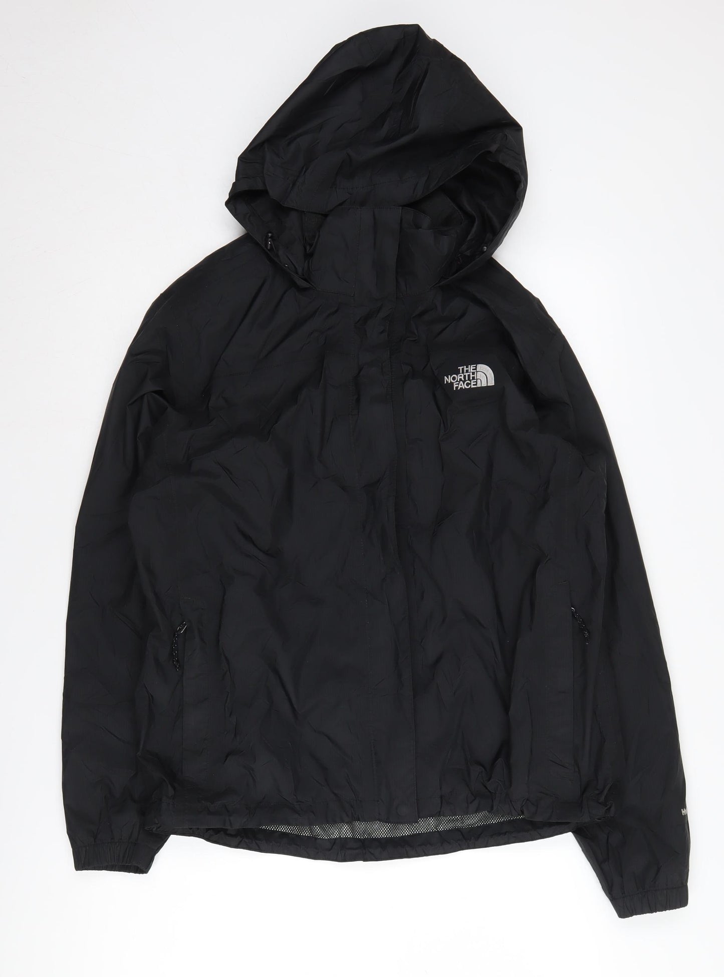 The North Face Women's Black Rain Coat, L, Hooded Waterproof