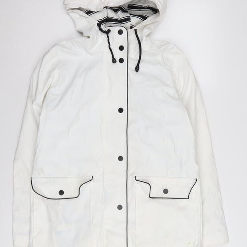 Topshop Women's White Petite Rain Jacket UK 10