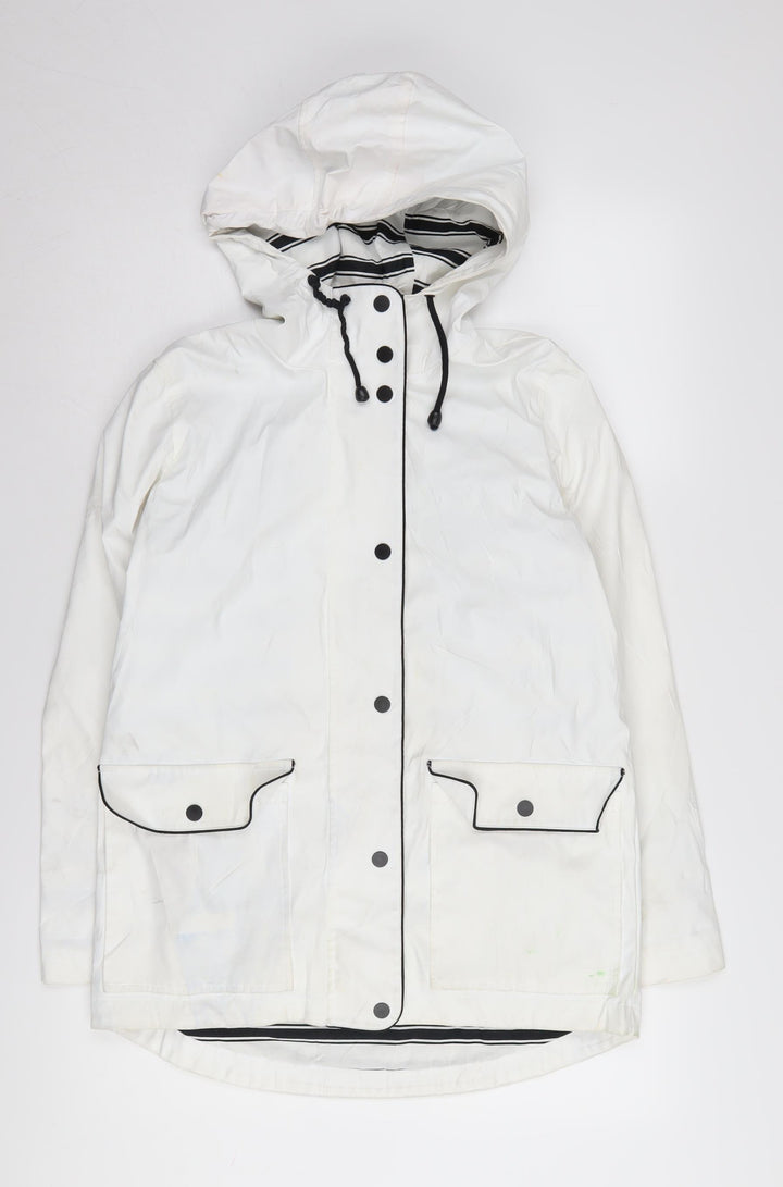 Topshop Women's White Petite Rain Jacket UK 10