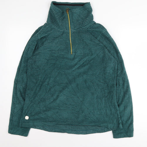 Regatta Women's Green Pullover 1/4 Zip Hoodie UK 14