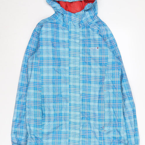 Regatta Women's Blue Check Hooded Jacket Size 14