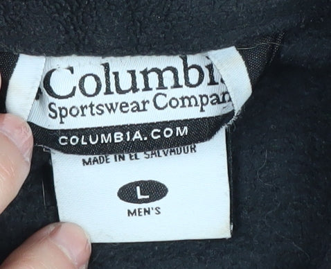 Columbia Men's Black Fleece Jacket - L, Full Zip, Casual