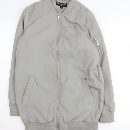 Miss Selfridge Grey Bomber Jacket for Women Size 6