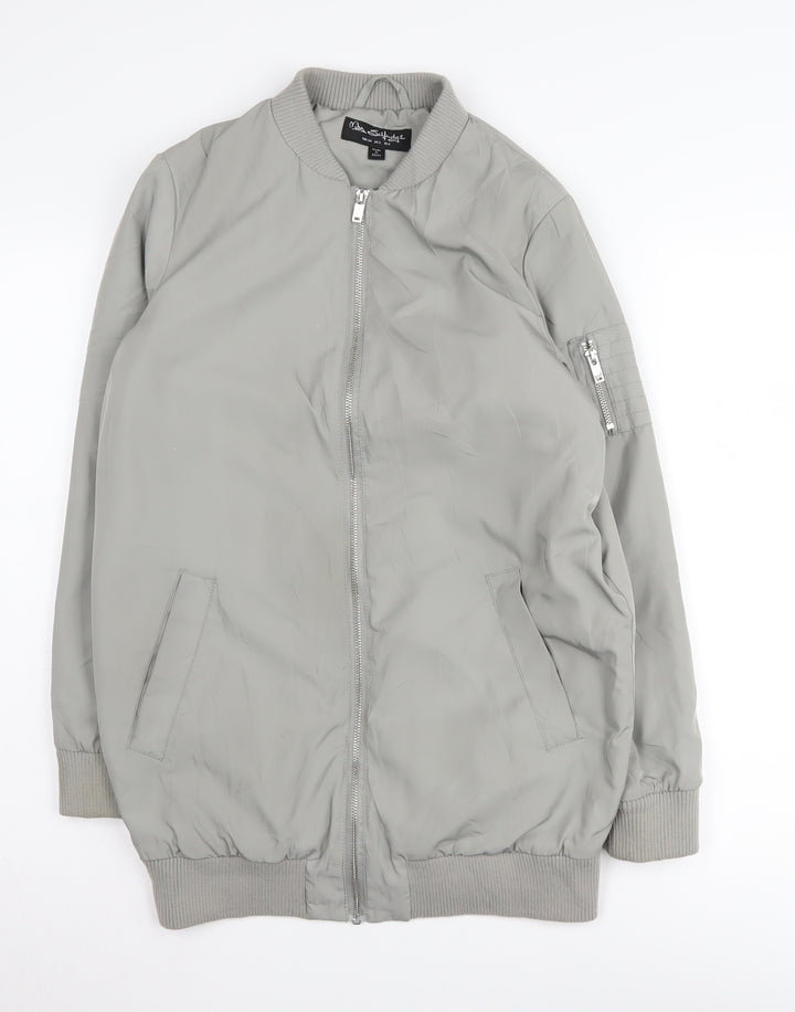 Miss Selfridge Grey Bomber Jacket for Women Size 6