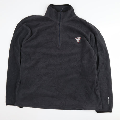 Viga Men's Black L Fleece Pullover Sweatshirt High Neck