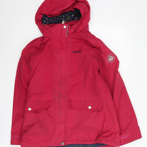 Regatta Women's Red Waterproof Mid-Length Rain Coat Size 4