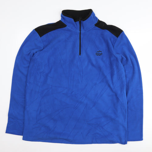 Atlasformen Men's Blue 1/4 Zip Fleece Sweatshirt L