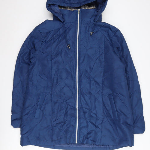 Anne De Lançay Blue Parka Women’s L Hooded Jacket
