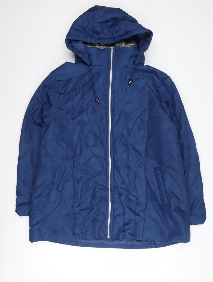 Anne De Lançay Blue Parka Women’s L Hooded Jacket