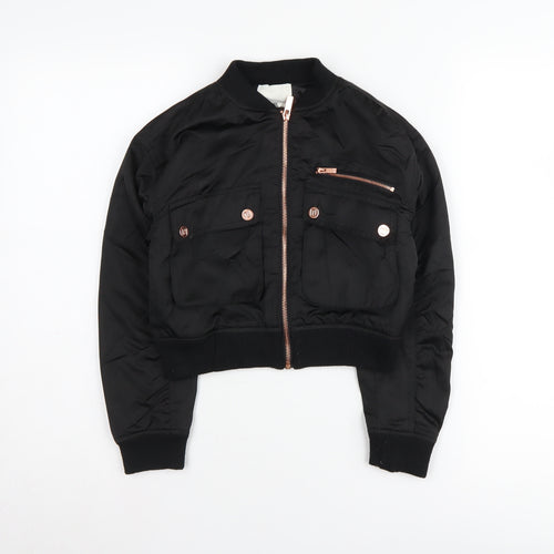 River Island Girls Black Bomber Jacket 7-8 Years