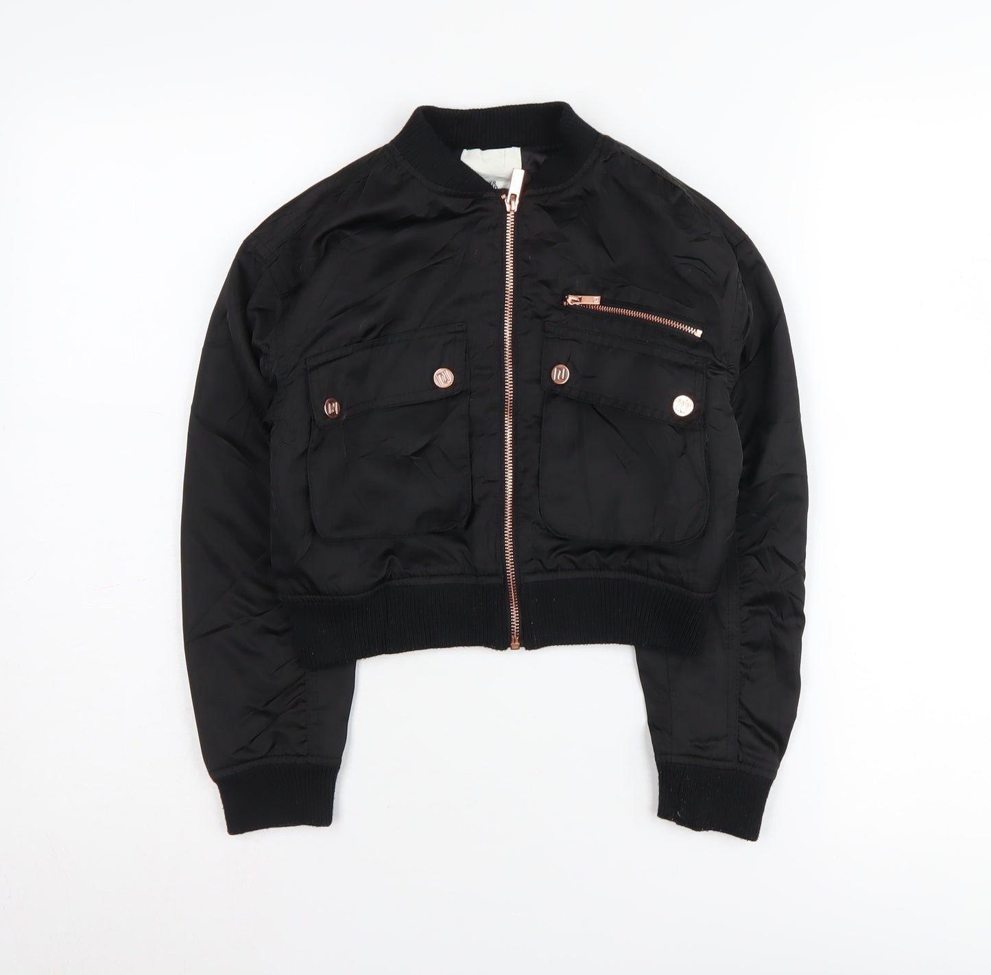 River Island Girls Black Bomber Jacket 7-8 Years