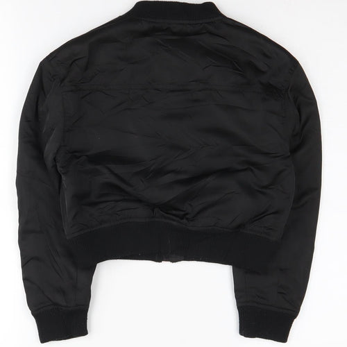 River Island Girls Black Bomber Jacket 7-8 Years