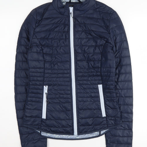 C&A Women's Blue Puffer Jacket XS, Casual, Zip Closure