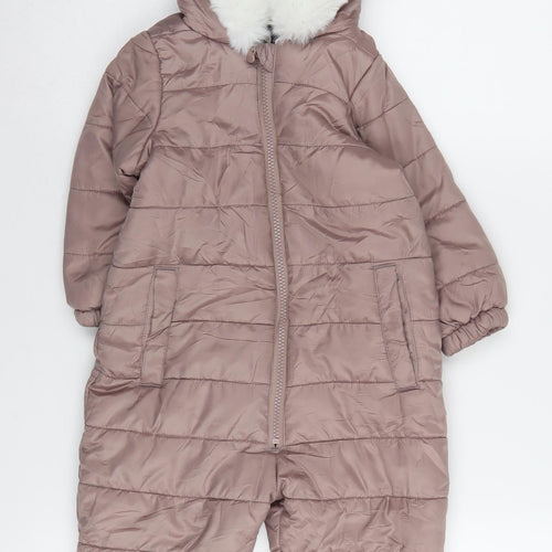 Very Unisex Baby Brown Snowsuit 12-18m Puffer Jacket