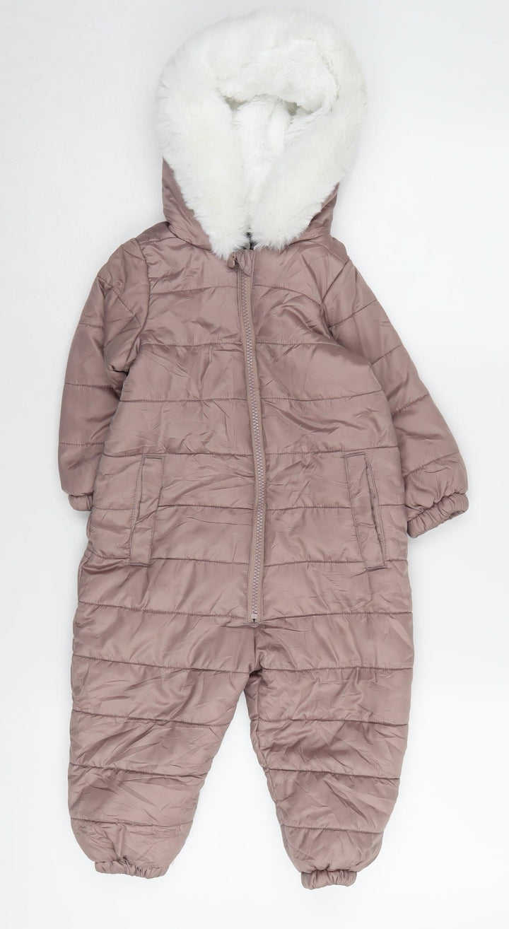 Very Unisex Baby Brown Snowsuit 12-18m Puffer Jacket