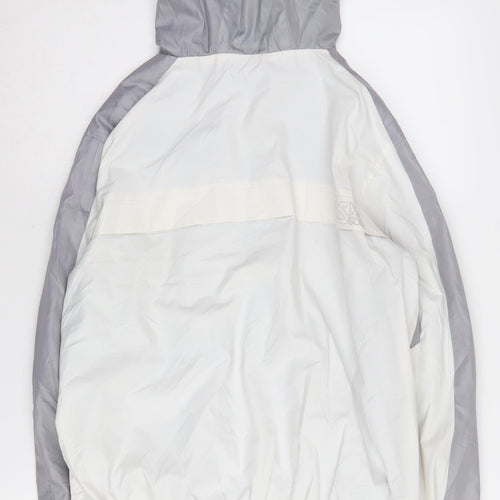 Twisted Soul Men's Grey White Hooded Windbreaker M