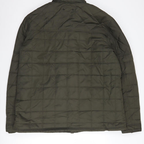 Next Men's Green 2XL Puffer Jacket, Quilted & Warm