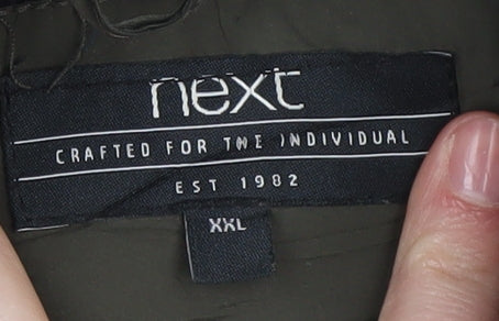 Next Men's Green 2XL Puffer Jacket, Quilted & Warm