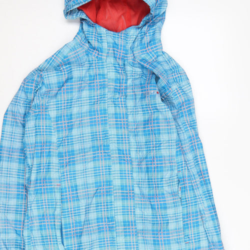 Regatta Girls Blue Check Windbreaker Jacket 11 Years