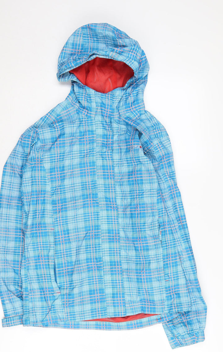 Regatta Girls Blue Check Windbreaker Jacket 11 Years