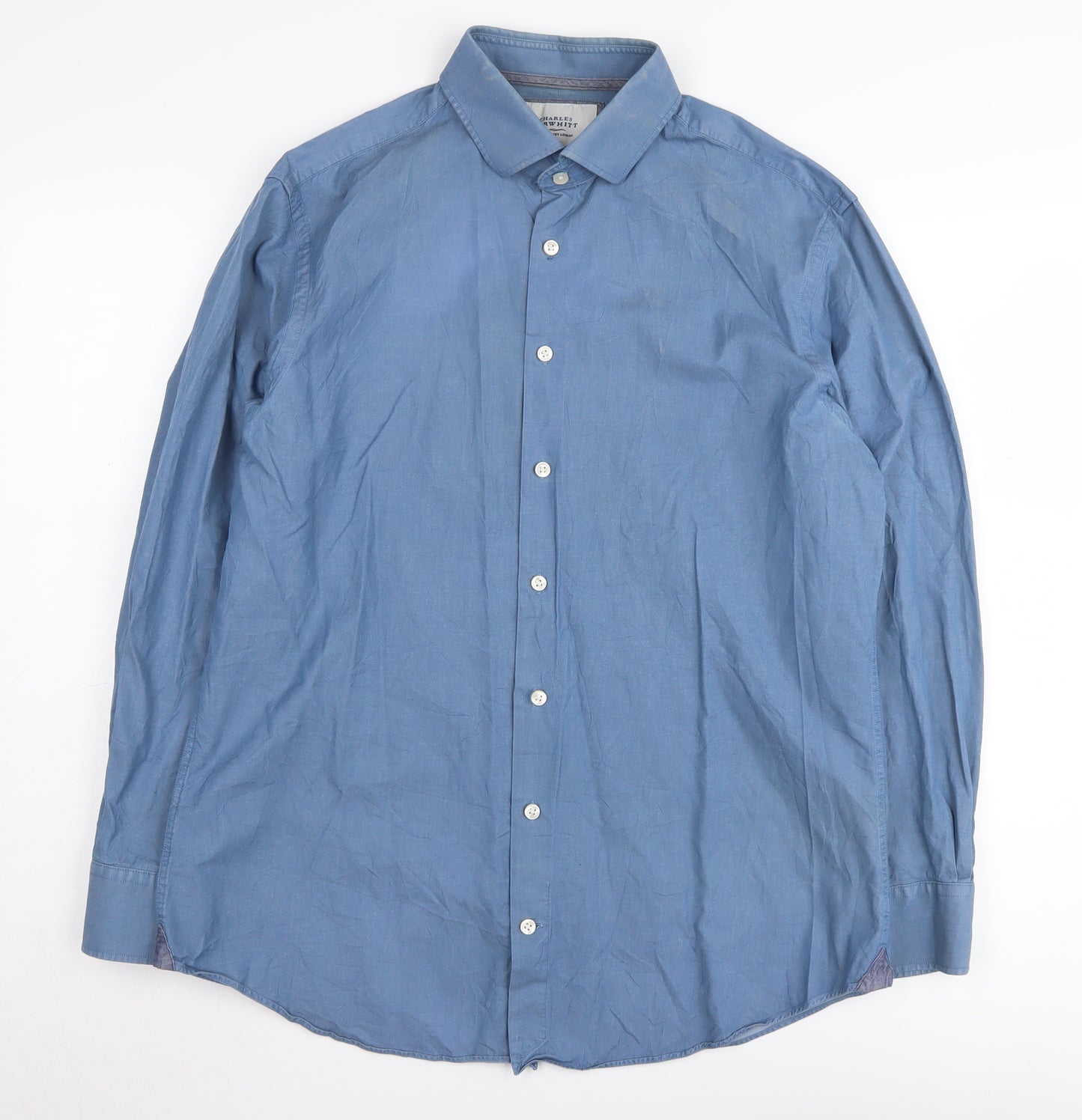 Charles Tyrwhitt Men's Blue Slim Fit Button-Up Shirt