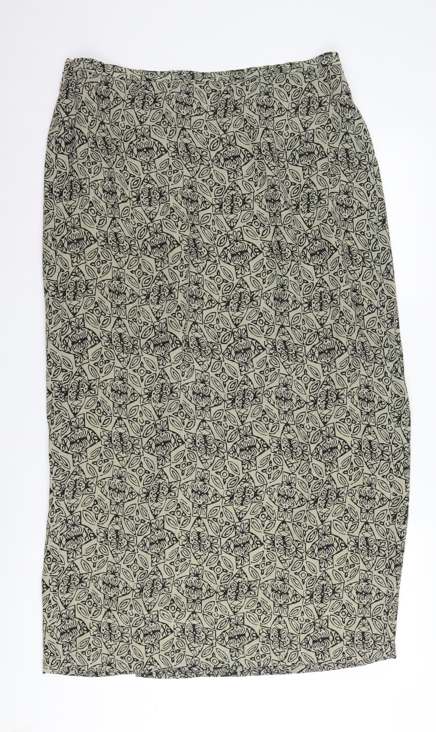 Windsmoor Women Beige Geometric Pencil Skirt Size 14