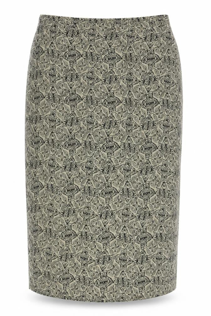 Windsmoor Women Beige Geometric Pencil Skirt Size 14