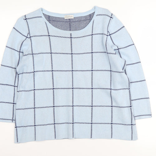 Eastex Women's Blue Check Pullover Jumper Size 14