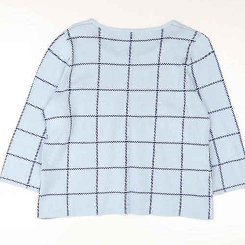 Eastex Women's Blue Check Pullover Jumper Size 14